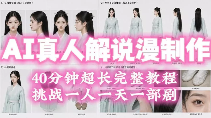 26年AI真人解说漫剧自动批量化制作40分钟超长完整自动批量化制作-卓越网创