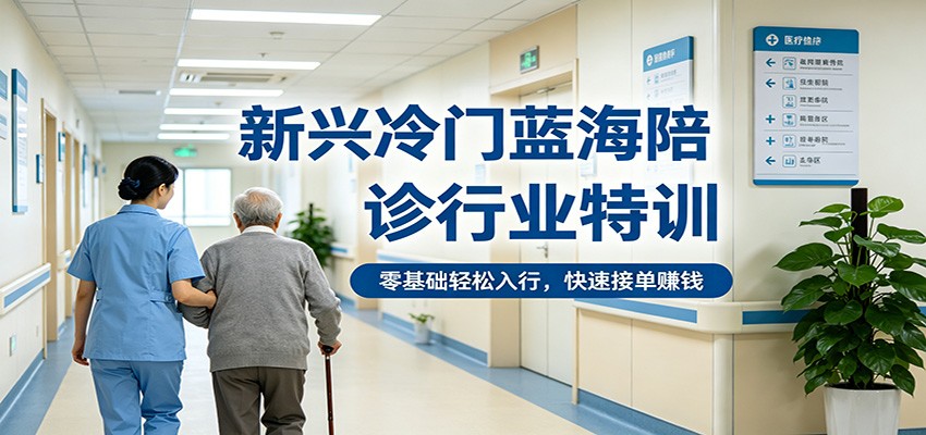 新兴冷门蓝海陪诊行业特训，零基础轻松入行，快速接单赚钱-卓越网创