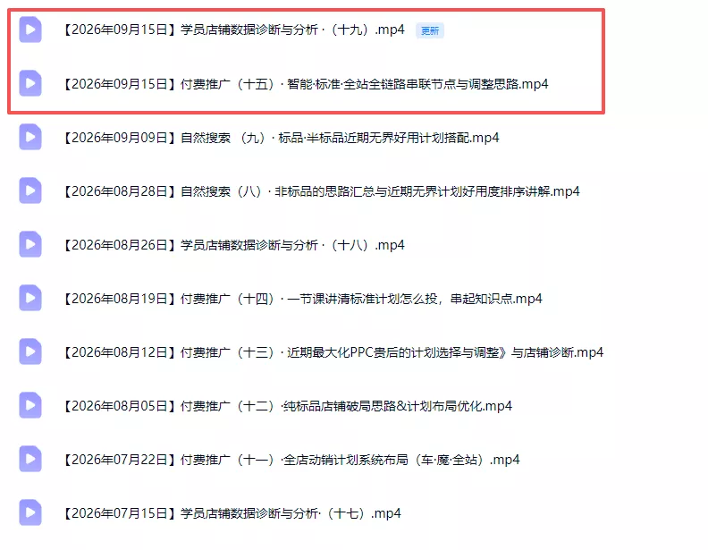 2026淘宝电商终局之战VIP课-更新0920：自然搜索+直通车+无界+精准人群，系统掌握测款动销与全店推广布局方法