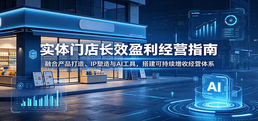 实体门店长效盈利经营指南：融合产品打造、IP塑造与AI工具，搭建可持续增收经营体系-卓越网创