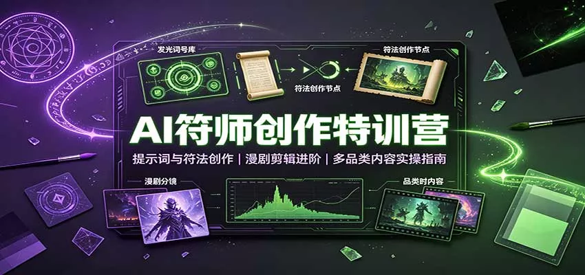 AI符师创作特训营：提示词与符法创作，漫剧剪辑进阶，多品类内容实操指南-卓越网创