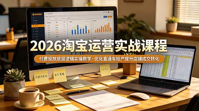 (19075期)2026 淘宝运营实战课程,付费投放底层逻辑实操教学,优化直通车投产提升店铺成交转化 (19075期)2026 淘宝运营实战课程,付费投放底层逻辑实操教学,优化直通车投产提升店铺成交转化
