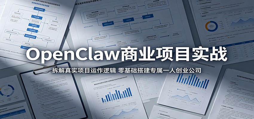 OpenClaw商业项目实战：拆解真实项目运作逻辑，零基础搭建专属一人创业公司-卓越网创