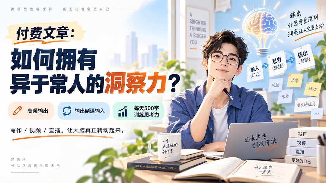 (20558期)付费文章:如何拥有异于常人的洞察力?-卓越网创