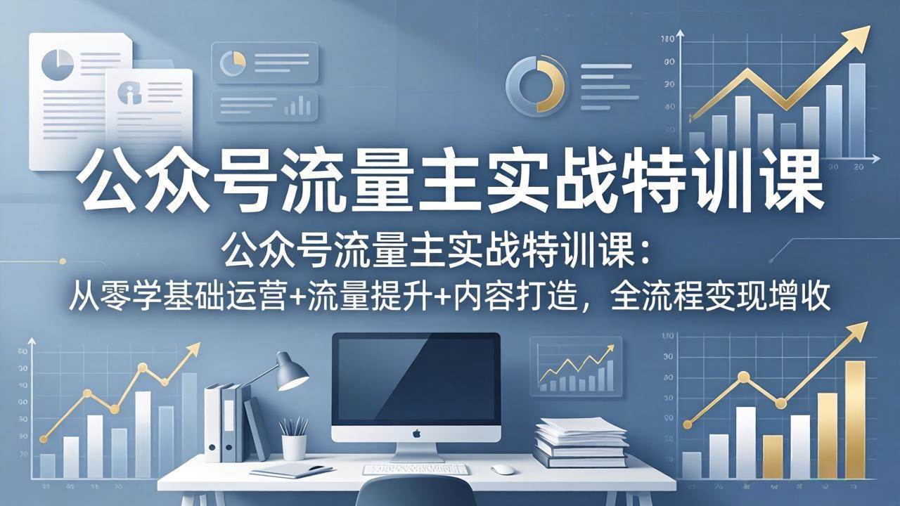 (18072期)公众号流量主实战特训课:从零学基础运营+流量提升+内容打造,全流程变现增收-卓越网创