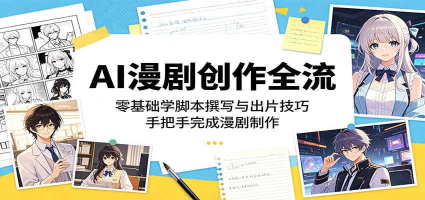 AI漫剧创作全流:零基础学脚本撰写与出片技巧,手把手完成漫剧制作 AI漫剧创作全流:零基础学脚本撰写与出片技巧,手把手完成漫剧制作