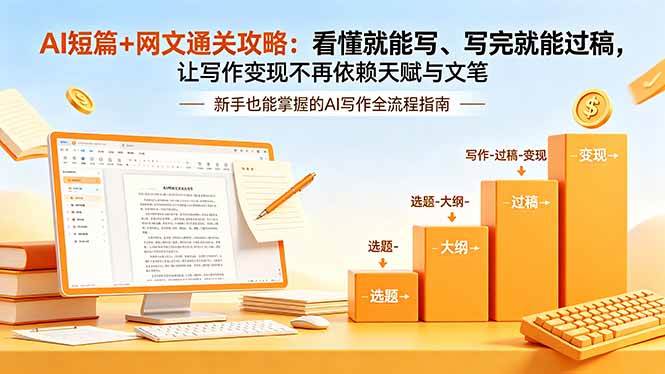 (19655期)AI短篇+网文通关攻略-更新:看懂就能写、写完就能过稿,让写作变现不再依赖天赋与文笔-卓越网创
