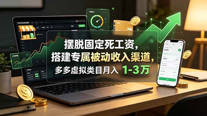 (19166期)摆脱固定死工资,搭建专属被动收入渠道,多多虚拟类目月入 1-3 万 (19166期)摆脱固定死工资,搭建专属被动收入渠道,多多虚拟类目月入 1-3 万