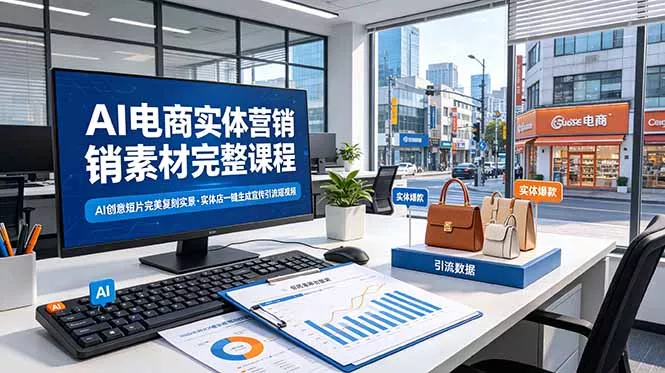 AI电商实体营销素材完整课程,AI创意短片完美复刻实景,实体店一键生成宣传引流短视频 AI电商实体营销素材完整课程,AI创意短片完美复刻实景,实体店一键生成宣传引流短视频