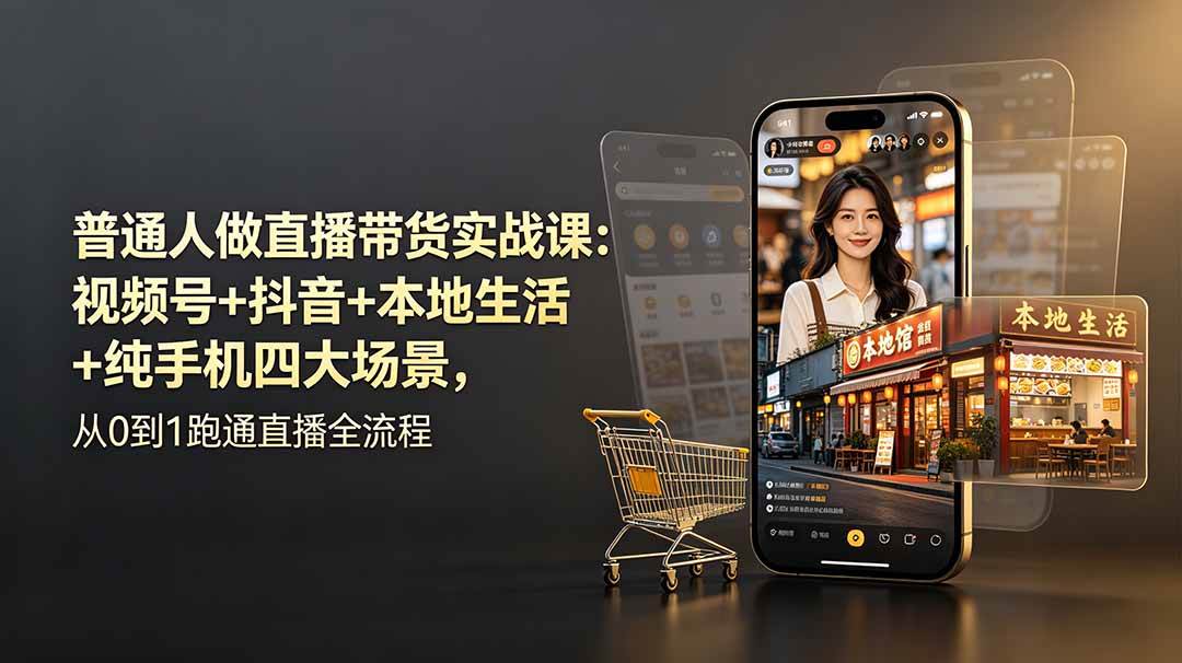 (19111期)普通人做直播带货实战课:视频号+抖音+本地生活+纯手机四大场景,从0到1跑通直播全流程 (19111期)普通人做直播带货实战课:视频号+抖音+本地生活+纯手机四大场景,从0到1跑通直播全流程