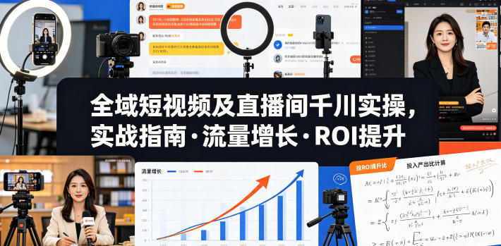 全域短视频及直播间千川实操，实战指南·流量增长·ROI提升-卓越网创