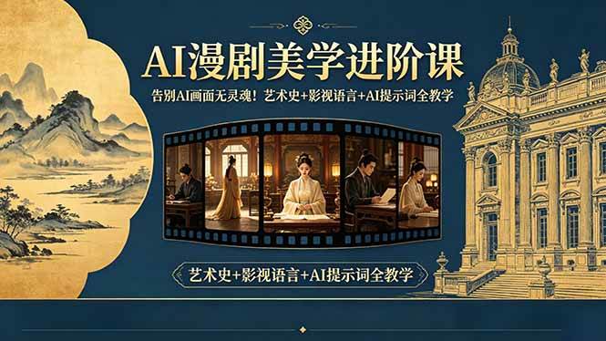 (18480期)告别AI画面无灵魂!AI漫剧美学进阶课,艺术史+影视语言+AI提示词全教学-卓越网创