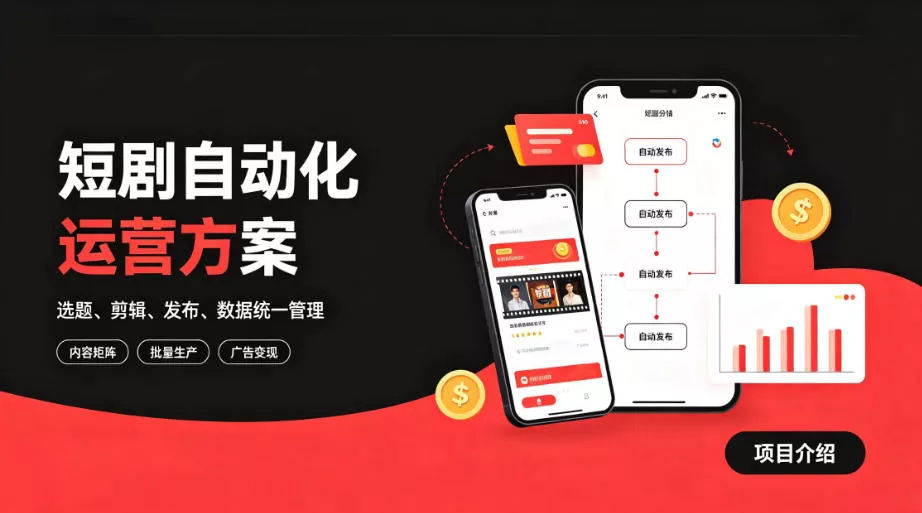 快手全自动短剧矩阵项目|自动化分发,流量持续变现【揭秘】-卓越网创