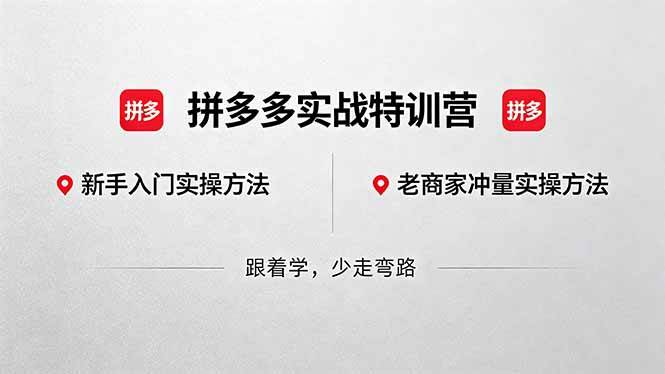 (18309期)拼多多实战特训营(更新5月3):不管是新手入门或老商家冲量,都有实操方法,跟着学,少走弯路 (18309期)拼多多实战特训营(更新5月3):不管是新手入门或老商家冲量,都有实操方法,跟着学,少走弯路