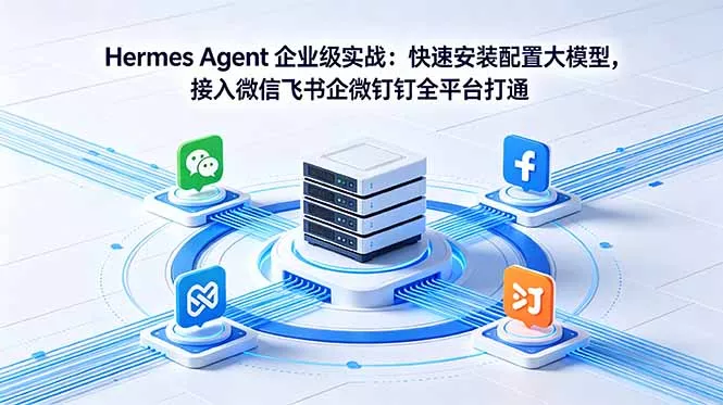 Hermes Agent 企业级实战：快速安装配置大模型，接入微信飞书企微钉钉全平台打通-卓越网创