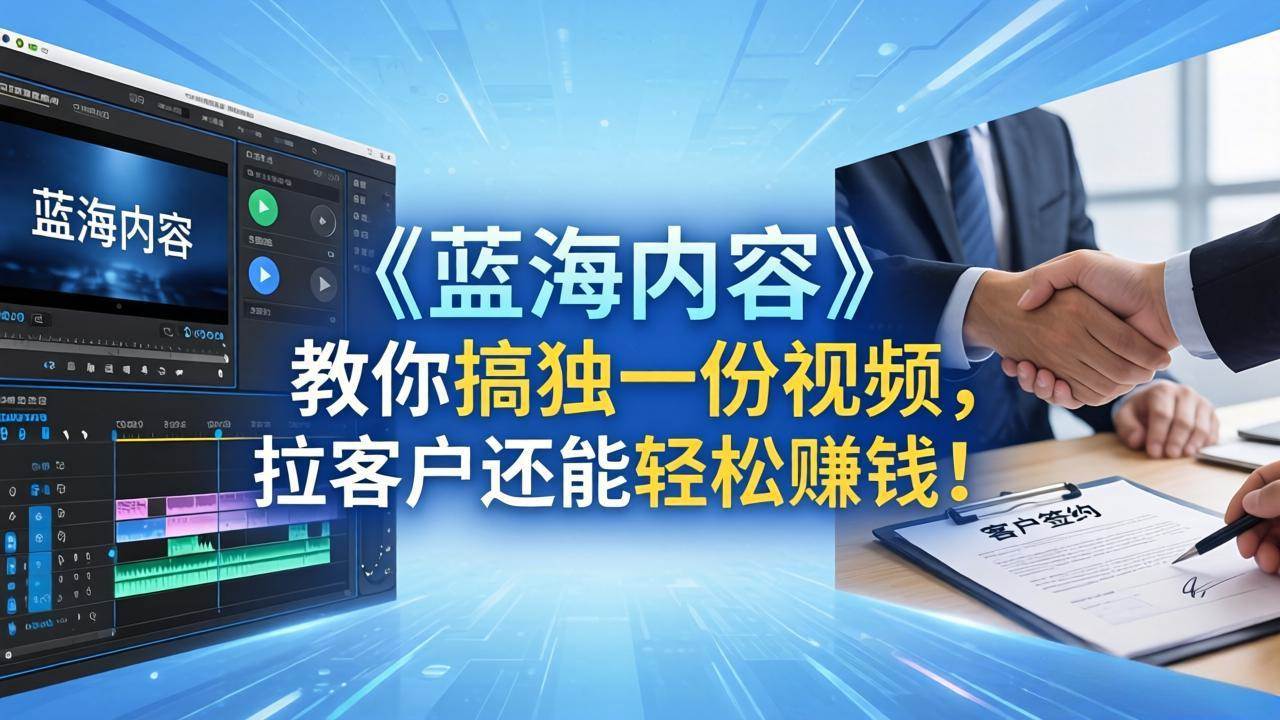 (18301期)做视频卷不动了?《蓝海内容》教你搞独一份视频,拉客户还能轻松赚钱! (18301期)做视频卷不动了?《蓝海内容》教你搞独一份视频,拉客户还能轻松赚钱!