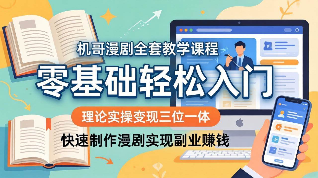 (18168期)机哥漫剧全套教学课程,理论实操变现三位一体,零基础轻松入门,快速制作漫剧实现副业赚钱 (18168期)机哥漫剧全套教学课程,理论实操变现三位一体,零基础轻松入门,快速制作漫剧实现副业赚钱