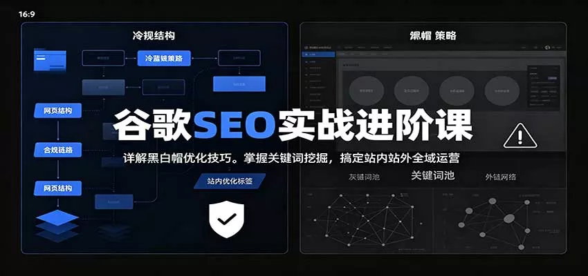 2026谷歌SEO实战进阶课:详解黑白帽优化技巧,掌握关键词挖掘,搞定站内站外全域运营-卓越网创