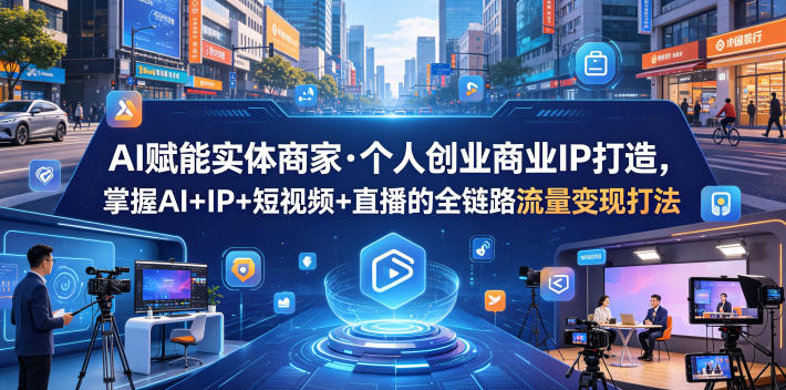 AI赋能实体商家·个人创业商业IP打造,掌握AI+IP+短视频+直播的全链路流量变现打法 AI赋能实体商家·个人创业商业IP打造,掌握AI+IP+短视频+直播的全链路流量变现打法