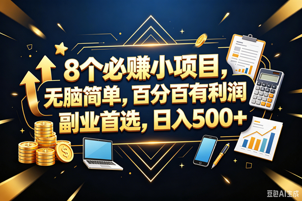 （18530期）9个必赚钱的小项目，百分百赚米，无脑简单，副业首选，日入399+-卓越网创
