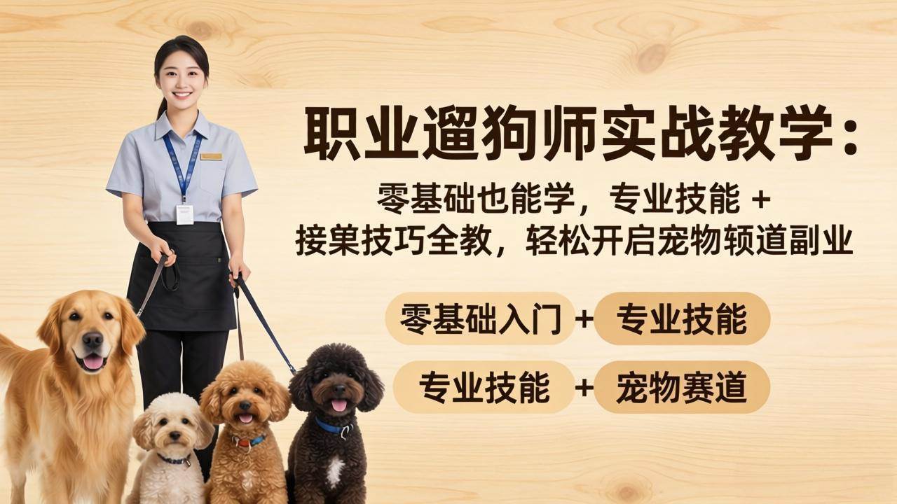 (18115期)职业遛狗师实战教学:零基础也能学,专业技能 + 接单技巧全教,轻松开启宠物赛道副业 (18115期)职业遛狗师实战教学:零基础也能学,专业技能 + 接单技巧全教,轻松开启宠物赛道副业