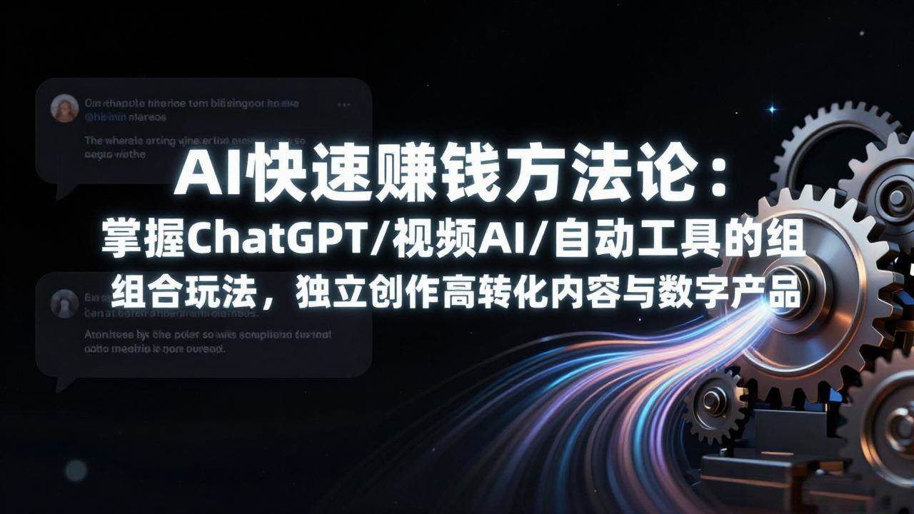 (17560期)AI快速赚钱方法论:掌握ChatGPT/视频AI/自动化工具的组合玩法,独立创作高转化内容与数字产品-卓越网创