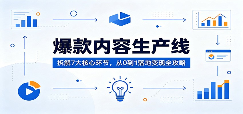 爆款内容生产线：拆解7大核心环节，从0到1落地变现全攻略-卓越网创
