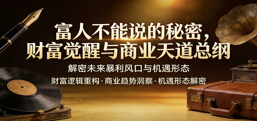 富人不能说的秘密，财富觉醒与商业天道总纲，解密未来暴利风口与机遇形态-卓越网创