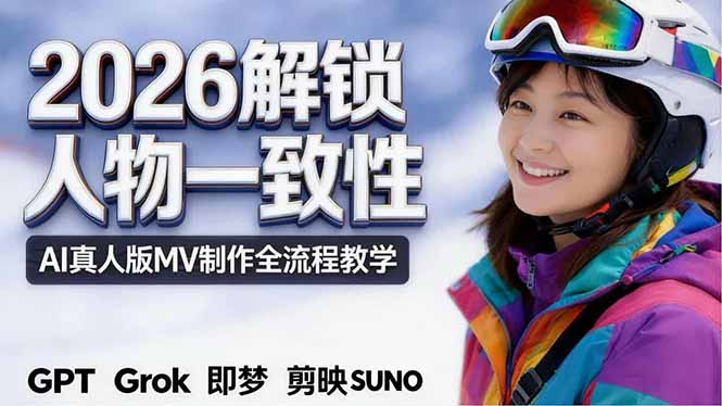 2026独创解锁人物一致性:AI真人版MV制作,不讲空话,不拼概念,全流程实操-卓越网创