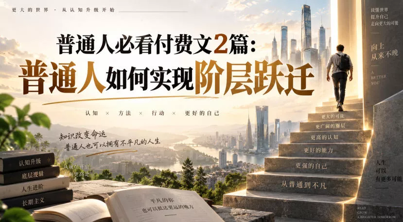 普通人必看付费文2篇：普通人如何实现阶层跃迁-卓越网创