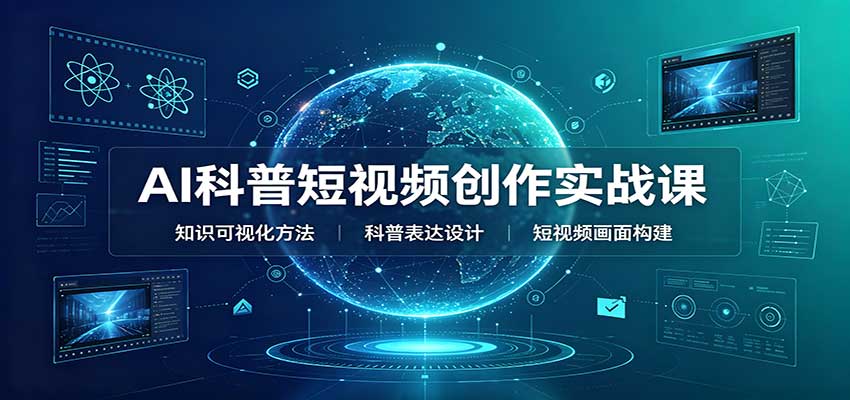 AI科普短视频创作实战课：配套要点文档，文案与视频提示词模板教学-卓越网创