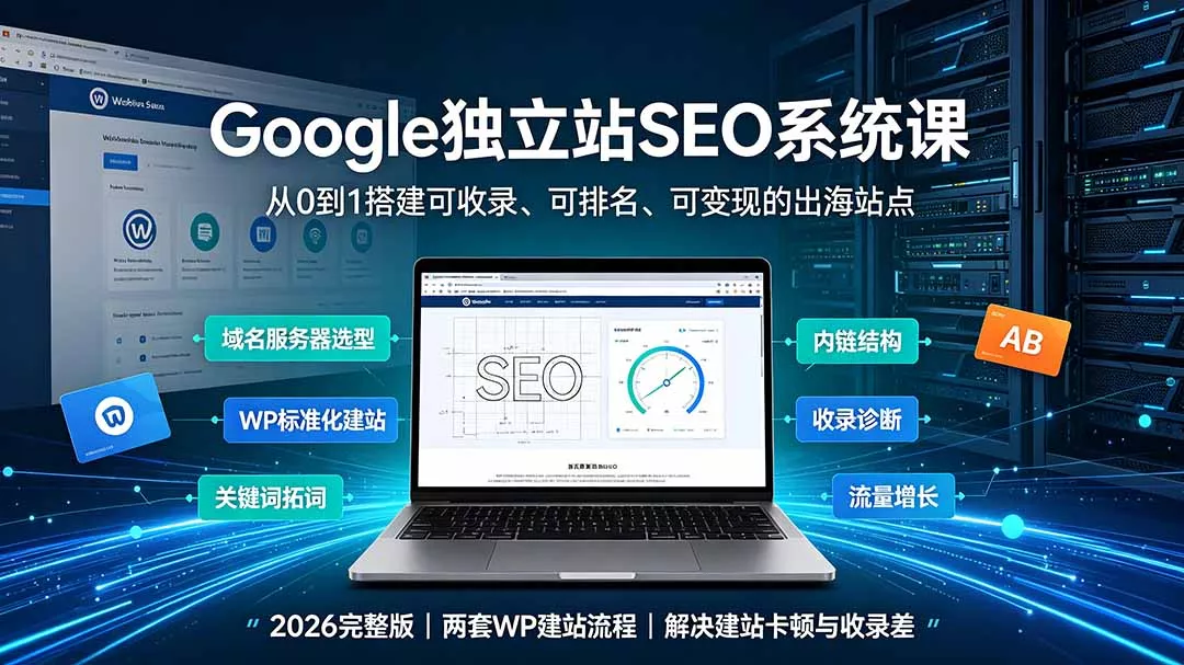 Google独立站SEO-7月系统课:出海基建×WordPress建站×AI内容生产×站内外优化×Search Console×AdSense变现 Google独立站SEO-7月系统课:出海基建×WordPress建站×AI内容生产×站内外优化×Search Console×AdSense变现
