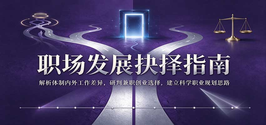 职场发展抉择指南：解析体制内外工作差异，研判兼职创业选择，建立科学职业规划思路-卓越网创