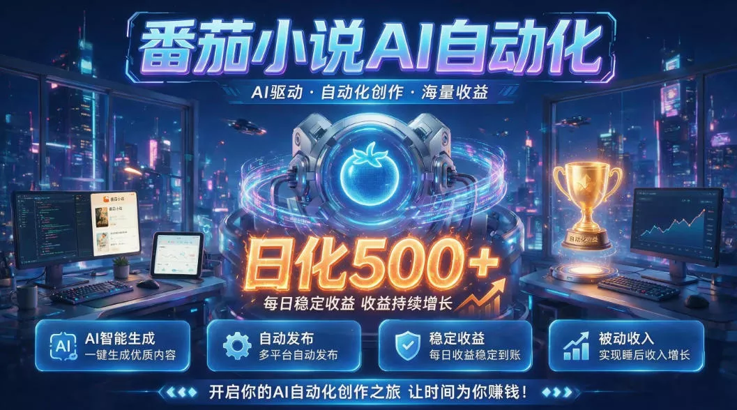 小白可做番茄AI，居家轻创业，每日稳赚500➕，普通人低门槛轻松线上增收【揭秘】-卓越网创