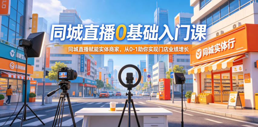 同城直播0基础入门课,同城直播赋能实体商家,从0-1助你实现门店业绩增长 同城直播0基础入门课,同城直播赋能实体商家,从0-1助你实现门店业绩增长
