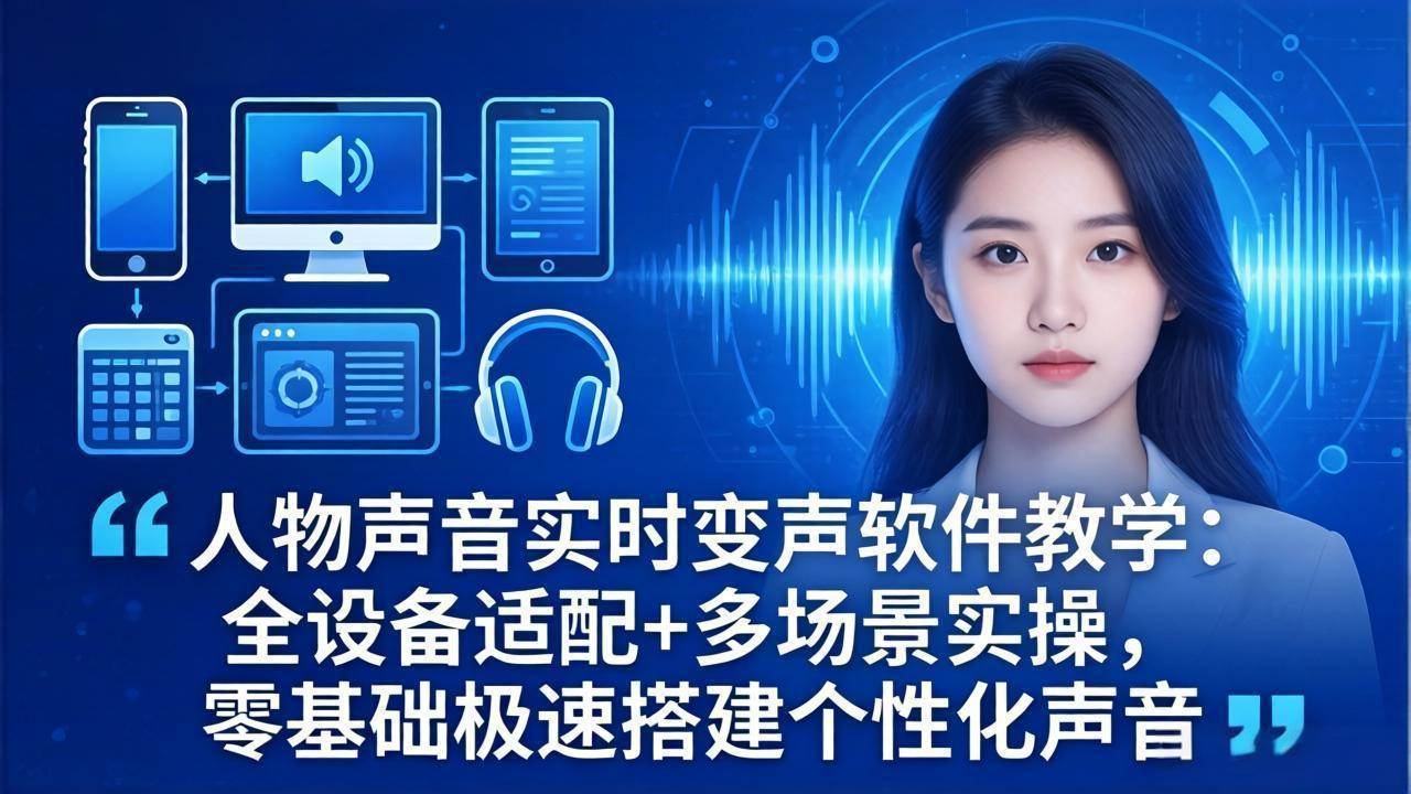 （18120期）人物声音实时变声软件教学：全设备适配+多场景实操，零基础极速搭建个性化声音-卓越网创