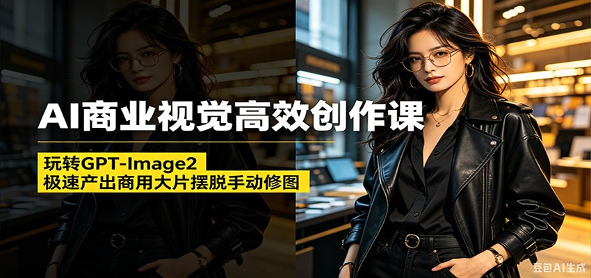 AI商业视觉高效创作课:玩转GPT-Image2,极速产出商用大片摆脱手动修图 AI商业视觉高效创作课:玩转GPT-Image2,极速产出商用大片摆脱手动修图