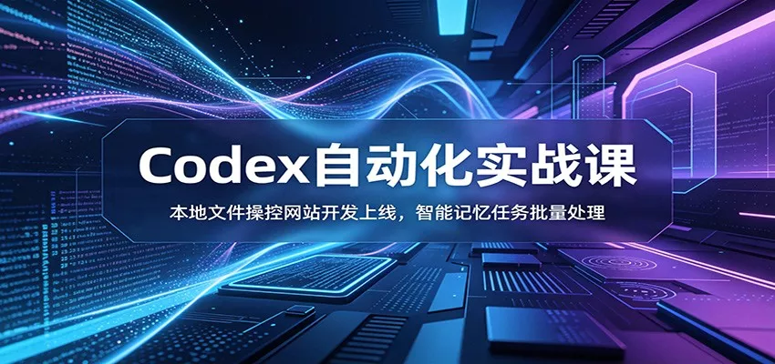 Codex自动化实战课：本地文件操控网站开发上线，智能记忆任务批量处理-卓越网创