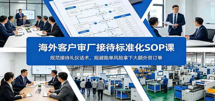 海外客户审厂接待标准化SOP课:规范接待礼仪话术,规避跑单风险拿下大额外贸订单 海外客户审厂接待标准化SOP课:规范接待礼仪话术,规避跑单风险拿下大额外贸订单