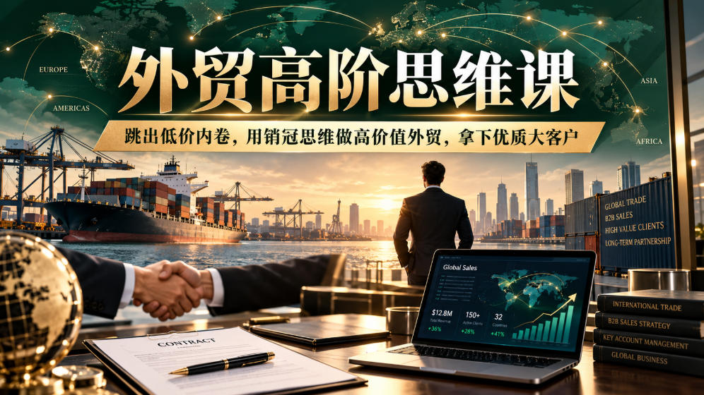 外贸高阶思维课,跳出低价内卷,用销冠思维做高价值外贸,拿下优质大客户 外贸高阶思维课,跳出低价内卷,用销冠思维做高价值外贸,拿下优质大客户