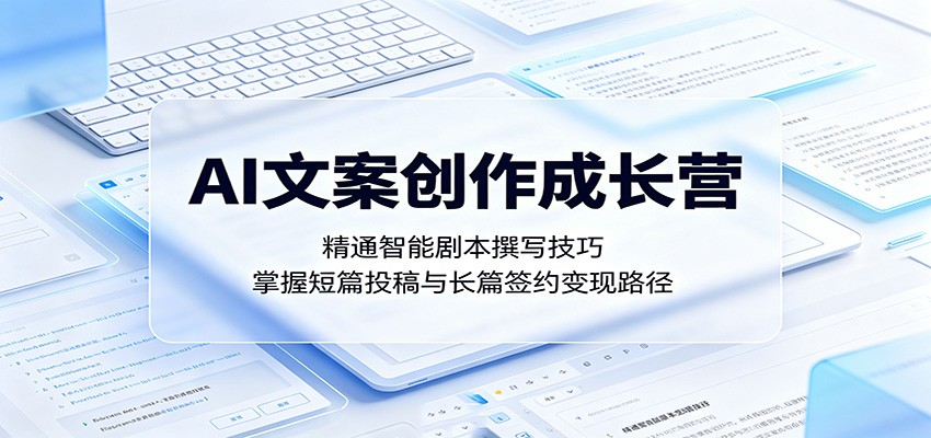 AI文案创作成长营：精通智能剧本撰写技巧，掌握短篇投稿与长篇签约变现路径-卓越网创