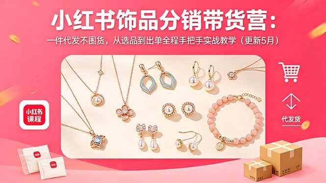 (18626期)小红书饰品分销带货营:一件代发不囤货,从选品到出单全程手把手实战教学(更新5月)-卓越网创