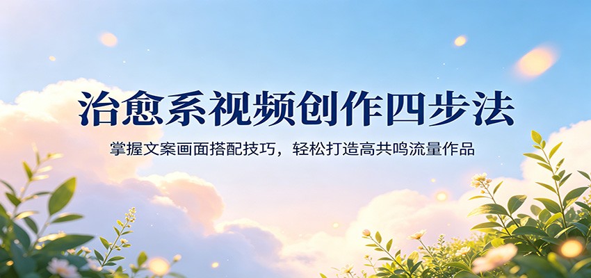 治愈系视频创作四步法：掌握文案画面搭配技巧，轻松打造高共鸣流量作品-卓越网创