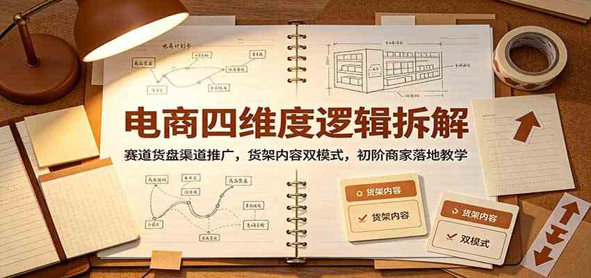 电商四维度逻辑拆解:赛道货盘渠道推广,货架内容双模式,初阶商家落地教学-卓越网创