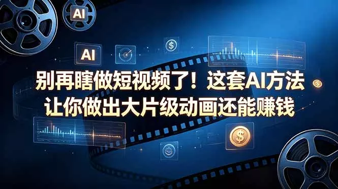 别再瞎做短视频了!这套 AI 方法让你做出大片级动画还能赚钱【原创双语字幕】 别再瞎做短视频了!这套 AI 方法让你做出大片级动画还能赚钱【原创双语字幕】