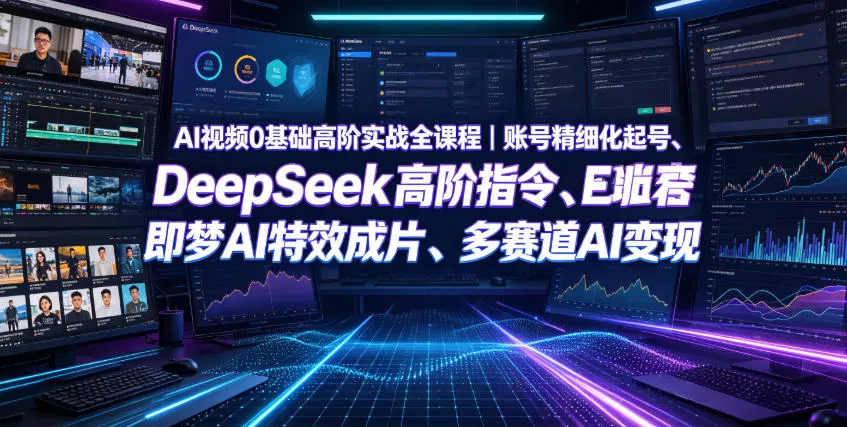 AI视频0基础高阶实战全课程|账号精细化起号、DeepSeek高阶指令、即梦AI特效成片、多赛道AI短视频量产变现 AI视频0基础高阶实战全课程|账号精细化起号、DeepSeek高阶指令、即梦AI特效成片、多赛道AI短视频量产变现