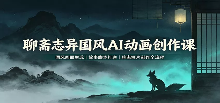 聊斋志异国风AI动画创作课：国风画面生成，故事脚本打磨，聊斋短片制作全流程-卓越网创