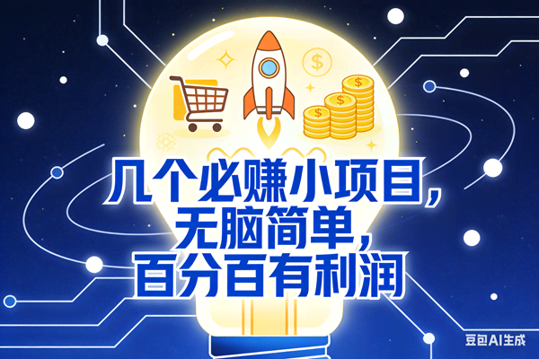 （18216期）几个必赚钱的小项目，百分百赚米，无脑简单，副业首选，日入600+-卓越网创