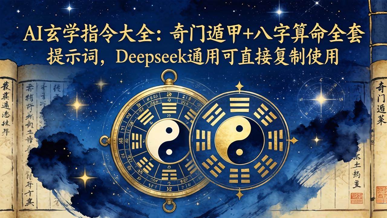 (18059期)AI玄学指令大全:奇门遁甲+八字算命全套提示词,Deepseek通用可直接复制使用-卓越网创