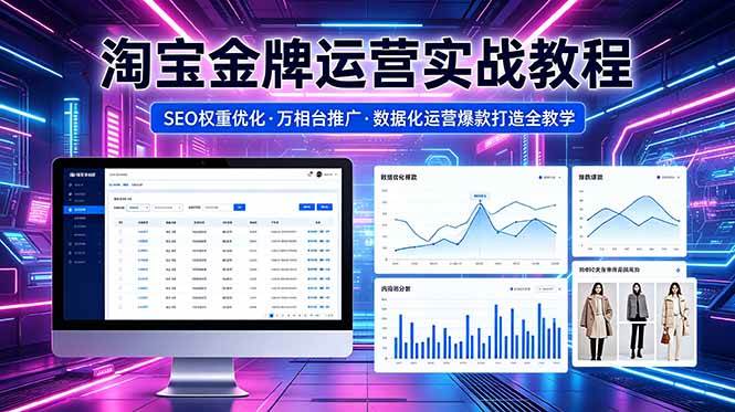 （18507期）2026 淘宝金牌运营实战教程，SEO权重优化万相台推广，数据化运营爆款打造全教学-卓越网创